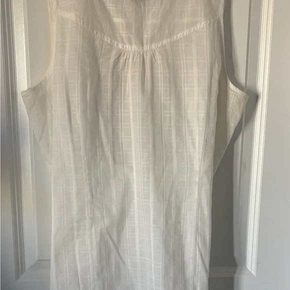 Lane Bryant White Button-Front 100% Cotton Tunic with embroidery 18 - Picture 3 of 6